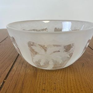 Saks Fifth Avenue Crystal Candy Dish Bowl Palm Tree Design